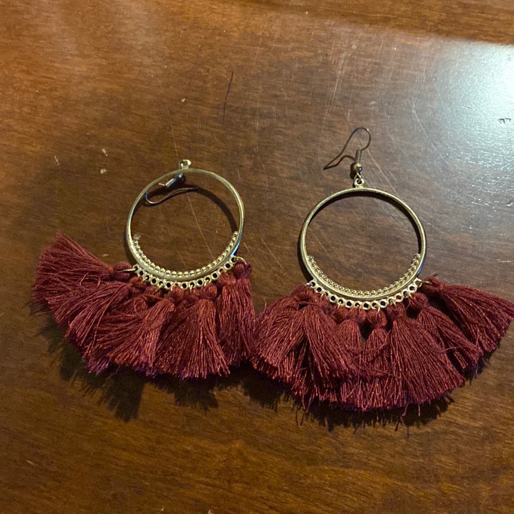 Burgundy earrings